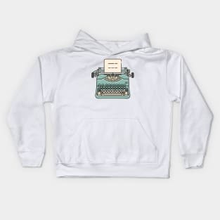 Line art of a typewriter Kids Hoodie